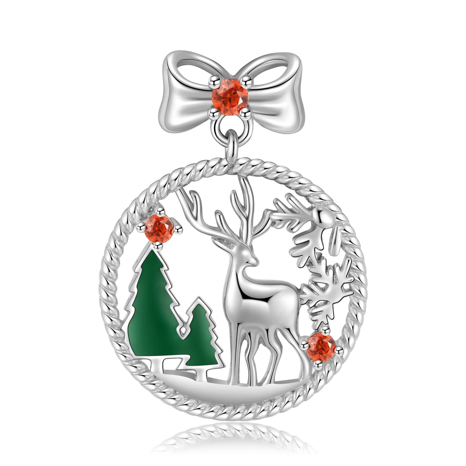 Sterling Silver Zirconia Christmas Pendants 90200052
