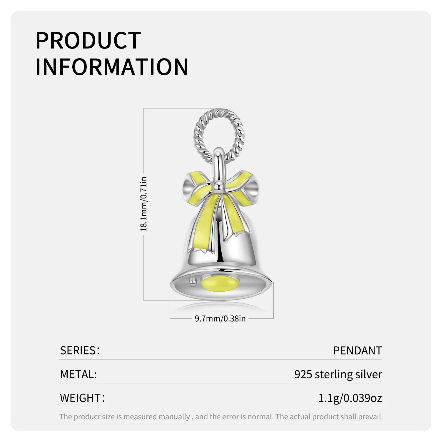 Sterling Silver Jingle Bell Charms Pendants 90200054 - image1