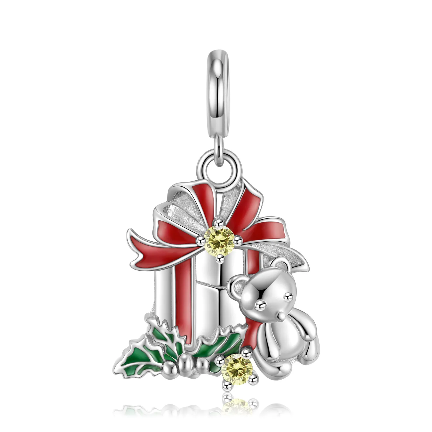 Sterling Silver Jingle Bell Bear Charms Pendants 90200055