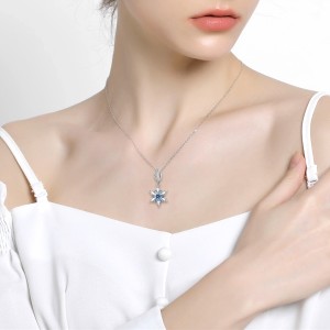 Sterling Silver Crystal Christmas Snowflake Pendants 90200059