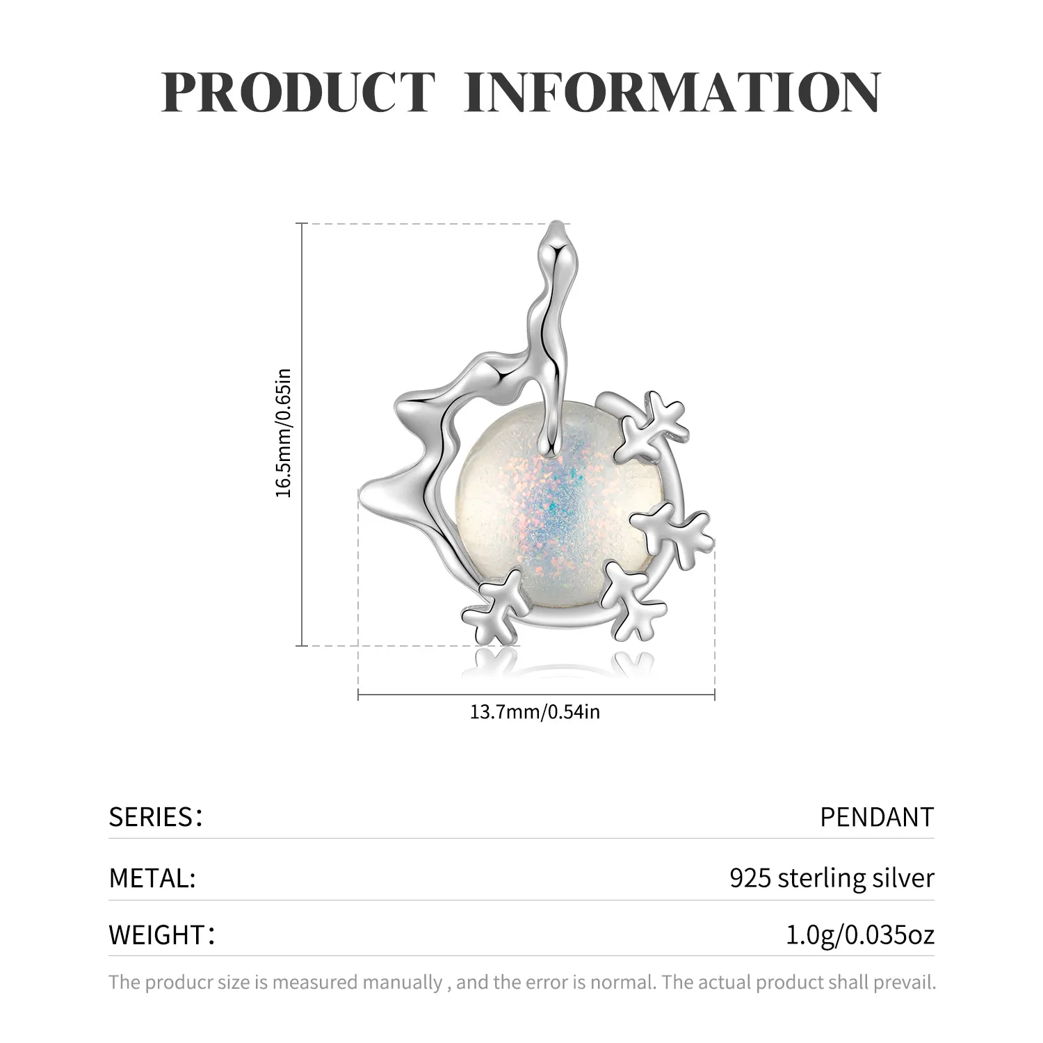 Sterling Silver Crystal Christmas Snowball Pendants 90200060 - image1