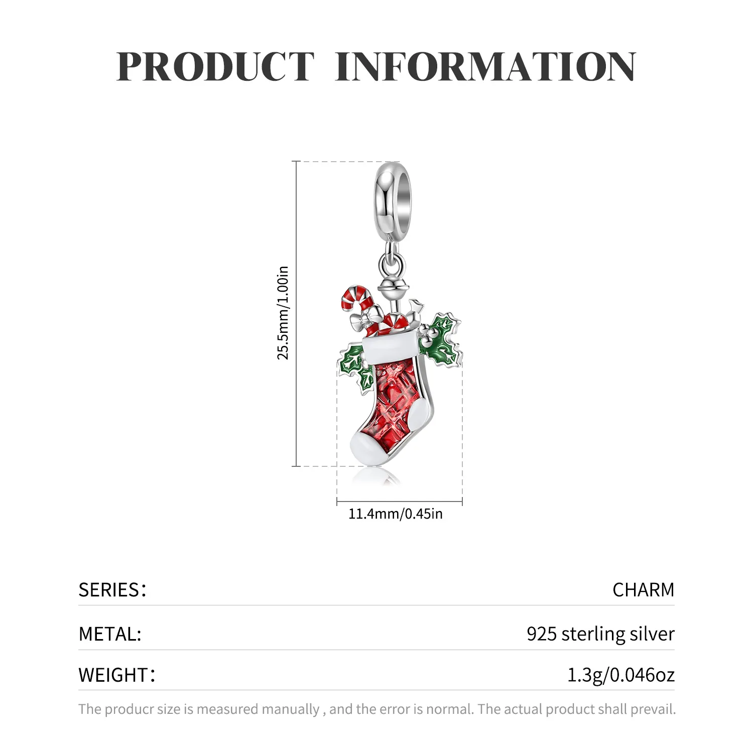 Sterling Silver Christmas Candy Cane Pendants 90200061 - image1