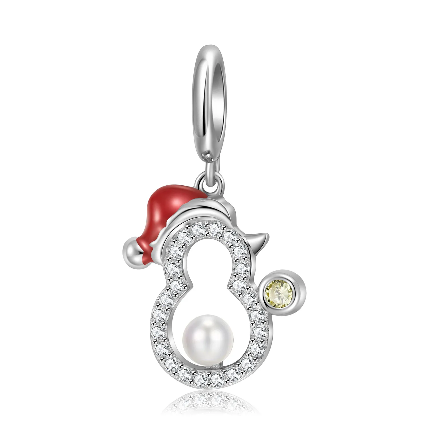 Sterling Silver Zirconia Snowman Pendants 90200066