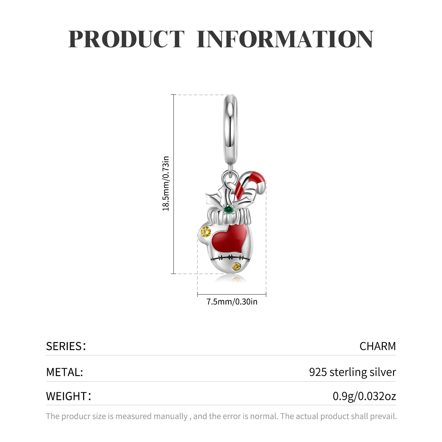 Sterling Silver Christmas Gloves Pendants 90200067 - image1