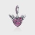 Vintage Zirconia Wing Heart Pendants 90200075