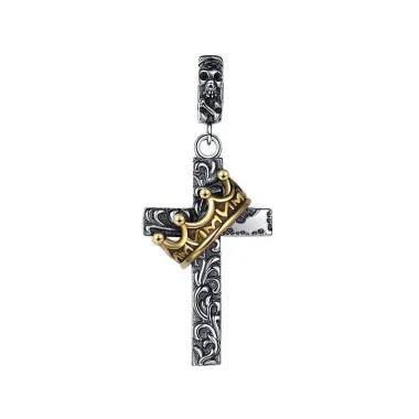 Vintage Punk Cross Skull Crown Pendants 90200079