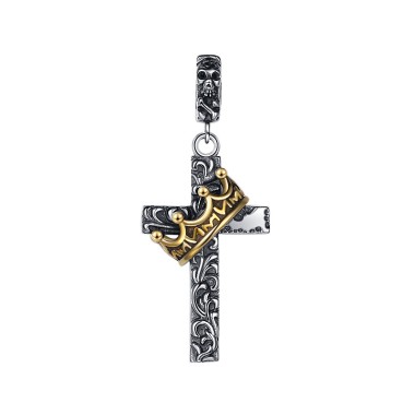 Vintage Punk Cross Skull Crown Pendants 90200079
