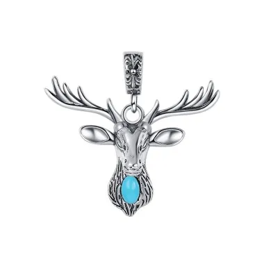 Vintage Elk Antler Turquoise Pendants 90200080