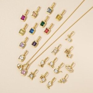 925 Sterling Silver Birthday Stone Zirconia Necklace Pendant 90200082
