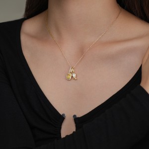 925 Sterling Silver Birthday Stone Zirconia Necklace Pendant 90200082