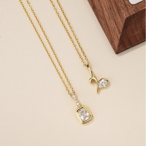 925 Sterling Silver Birthday Stone Zirconia Necklace Pendant 90200082