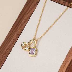 925 Sterling Silver Birthday Stone Zirconia Necklace Pendant 90200082