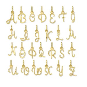 925 Sterling Silver Gold Tone Letter A to Z Pendant 90200092