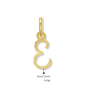 925 Sterling Silver Gold Tone Letter A to Z Pendant 90200092