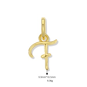 925 Sterling Silver Gold Tone Letter A to Z Pendant 90200092