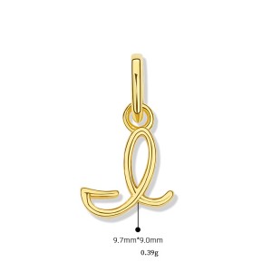 925 Sterling Silver Gold Tone Letter A to Z Pendant 90200092