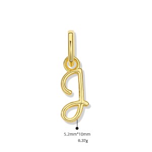 925 Sterling Silver Gold Tone Letter A to Z Pendant 90200092