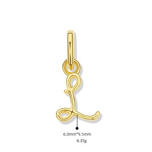 925 Sterling Silver Gold Tone Letter A to Z Pendant 90200092