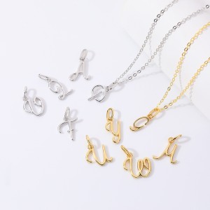 925 Sterling Silver Gold Tone Letter A to Z Pendant 90200092