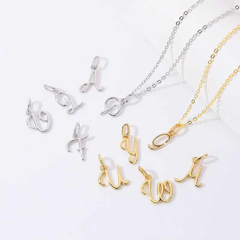 925 Sterling Silver Silver Tone Letter A to Z Pendant 90200093 - image2