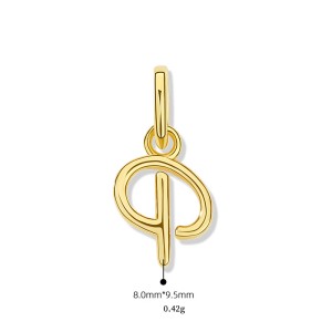 925 Sterling Silver Gold Tone Letter A to Z Pendant 90200092
