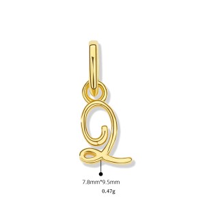 925 Sterling Silver Gold Tone Letter A to Z Pendant 90200092