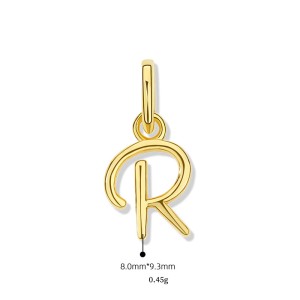 925 Sterling Silver Gold Tone Letter A to Z Pendant 90200092