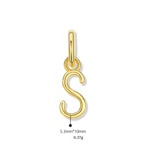 925 Sterling Silver Gold Tone Letter A to Z Pendant 90200092