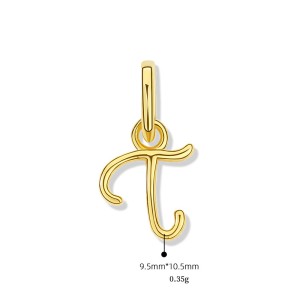 925 Sterling Silver Gold Tone Letter A to Z Pendant 90200092