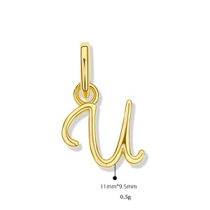 925 Sterling Silver Gold Tone Letter A to Z Pendant 90200092
