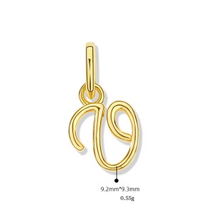 925 Sterling Silver Gold Tone Letter A to Z Pendant 90200092