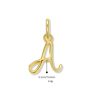 925 Sterling Silver Gold Tone Letter A to Z Pendant 90200092