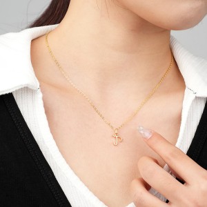925 Sterling Silver Gold Tone Letter A to Z Pendant 90200092