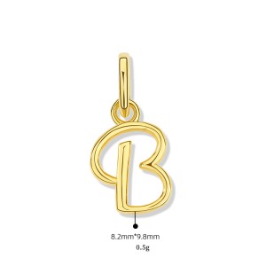 925 Sterling Silver Gold Tone Letter A to Z Pendant 90200092
