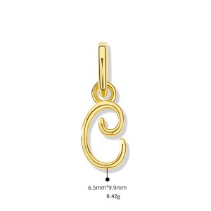 925 Sterling Silver Gold Tone Letter A to Z Pendant 90200092