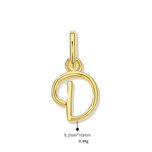 925 Sterling Silver Gold Tone Letter A to Z Pendant 90200092