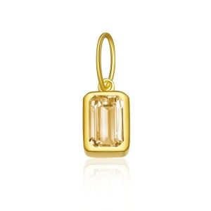 925 Sterling Silver Gold Tone Colorful Zirconia Birthstone Pendant 90200094