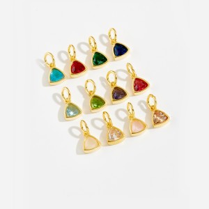 S925 Colorful Zirconia Birthstone Pendant 90200098
