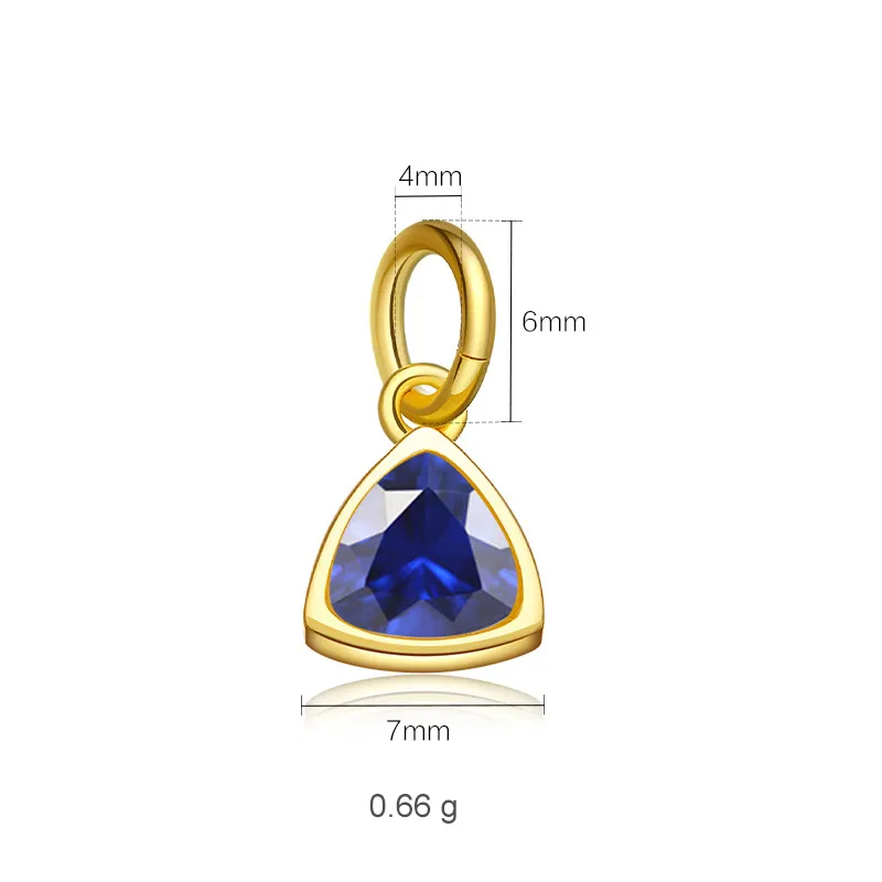 S925 Colorful Zirconia Birthstone Pendant 90200098 - image3