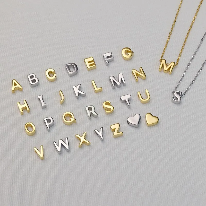 925 Sterling Silver Gold Tone Alphabet Letter Pendant 90200104