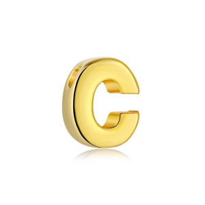 925 Sterling Silver Gold Tone Alphabet Letter Pendant 90200104