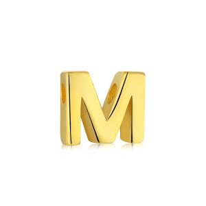 925 Sterling Silver Gold Tone Alphabet Letter Pendant 90200104