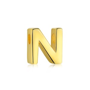 925 Sterling Silver Gold Tone Alphabet Letter Pendant 90200104