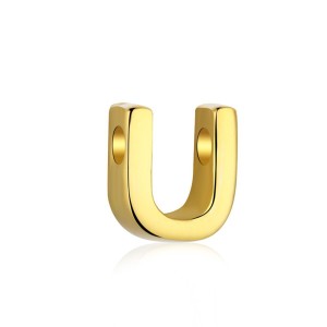 925 Sterling Silver Gold Tone Alphabet Letter Pendant 90200104