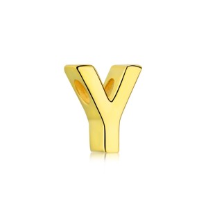 925 Sterling Silver Gold Tone Alphabet Letter Pendant 90200104