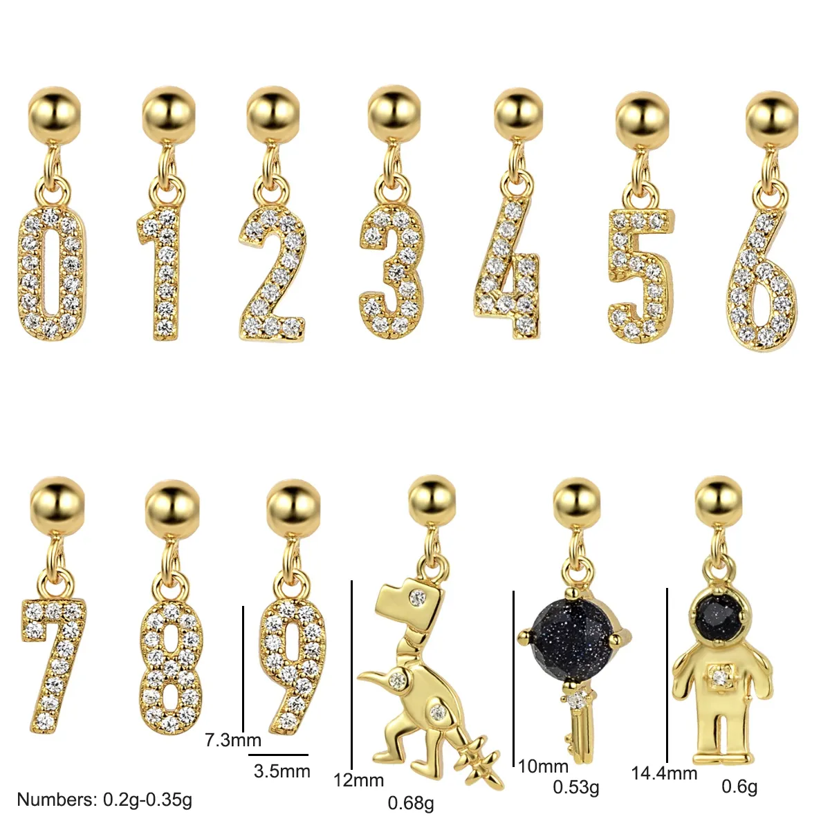 925 Sterling Silver Number Charm Bracelet 90200105 - image2