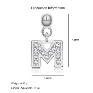 925 Sterling Silver Alphabet Letter Charms 90200106