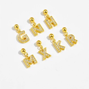 925 Sterling Silver Gold Tone Alphabet Letter Charms 90200107