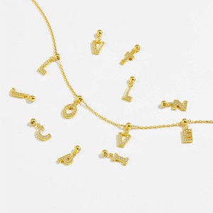 925 Sterling Silver Gold Tone Alphabet Letter Charms 90200107