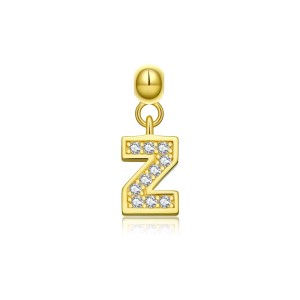 925 Sterling Silver Gold Tone Alphabet Letter Charms 90200107
